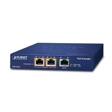 PoE Splitter / PoE Extender med 1 x PoE+ ind og 2 x PoE ud til 2 enheder