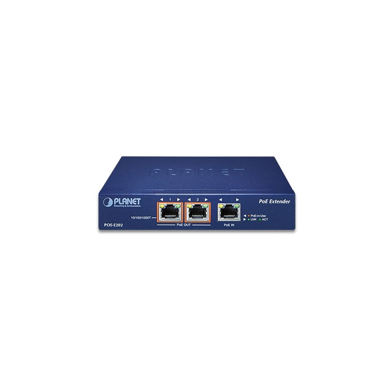 PoE Splitter / PoE Extender med 1 x PoE+ ind og 2 x PoE ud til 2 enheder