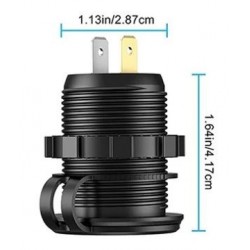 Kombinationsstik USB-C PD USB-A Cigarstik Rundt vandtæt panelmonteret USB-oplader til bådbil lastbil