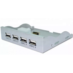 USB-hub 3,5″ panelmontering – 4 porte USB 2.0 til kabinetter