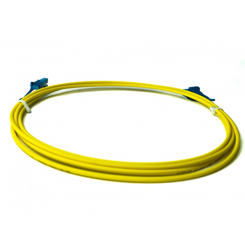 Uniboot Fiberkabel Single mode, LC-LC, 0,5m, 9/125my, Gul, LSFRZH, Duplex
