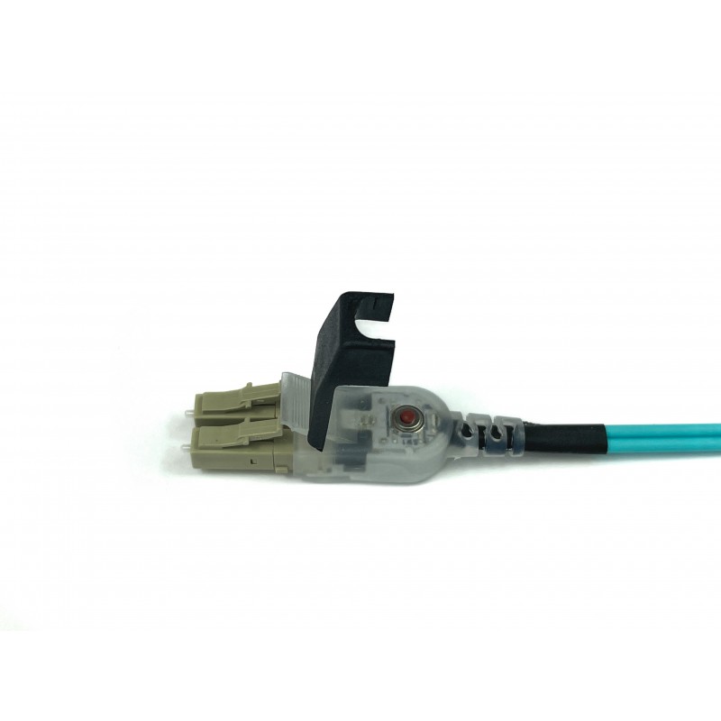 Fiberkabel, LED lys, Multi mode, LC-LC, 1,5m, 50/125my, OM3, Aqua, LSZH, Duplex