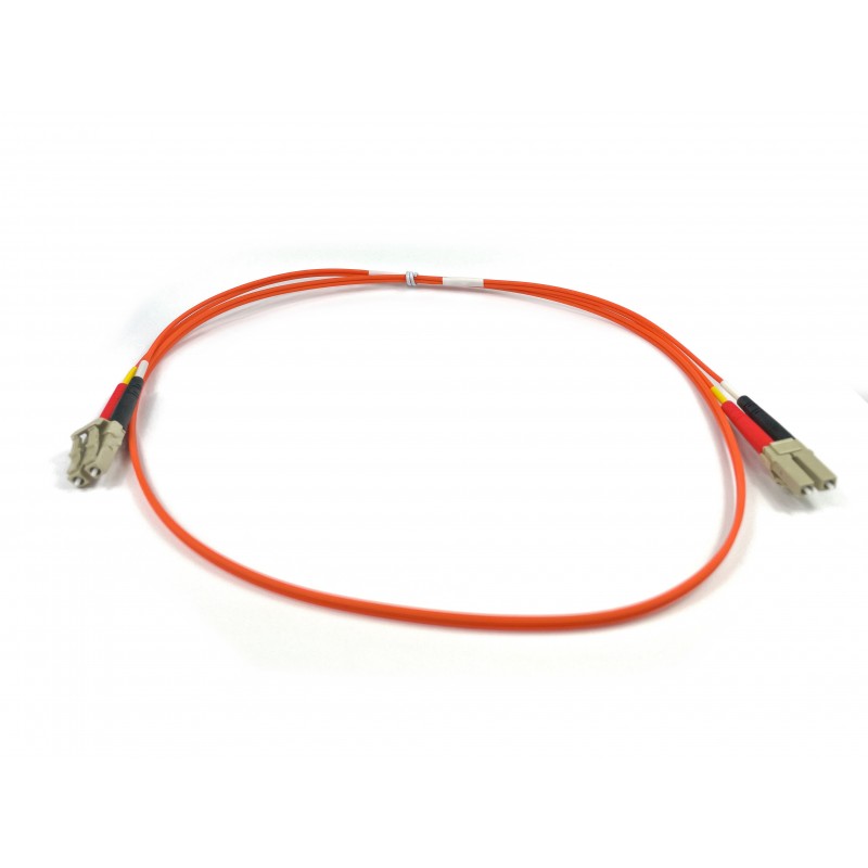 Fiberkabel, Multi mode, LC-LC, 1m, 62,5/125my, Orange, LSZH, Duplex