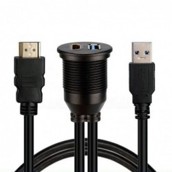 HDMI & USB 3.0 Panel Forlænger - 1 meter