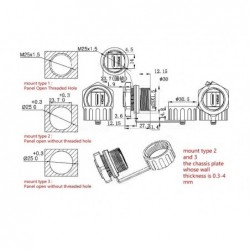 HDMI IP68 Panel Connector Hoved - Female til Female