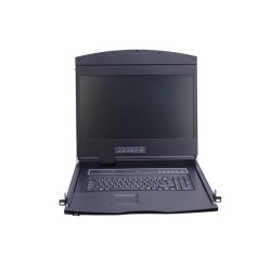 Udtræks-konsol med monitor, keyboard og touchpad. HDMI. Lokal betjening af Server i 19" rackkabinet