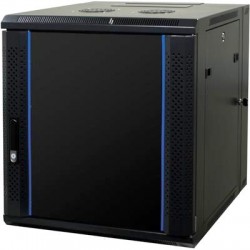 12U 19 "Rack cabinet, 60cm deep, 2 doors, with 2 x blower in top, black, 600x600x635mm (BXDXH)