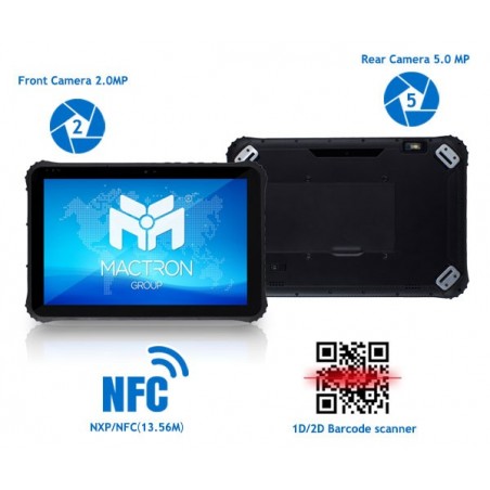 Robust 12,2" tablet-pc: Windows 11, IP65, stregkodescanner, GPS, RS232/485, touch, LAN, WIFI, MIL-STD-810G