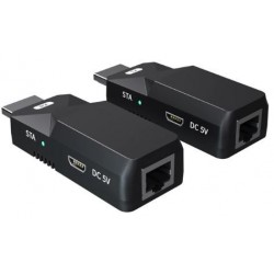 50 meter HDMI extender booster over RJ45 patch kabel. POC power over cabel, EDID