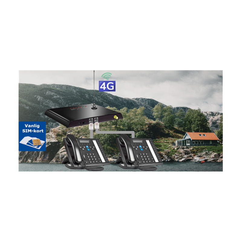 GSM / 4G LTE med analog telefonlinje til  PABX eller telefonapparat. Erstatter fastnet telefonabonnement - DANBIT A/S