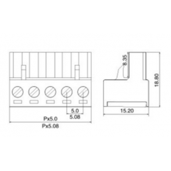 2-polet skrueklemmeblok til industrielle PC'er - 2EDG 5,08 mm
