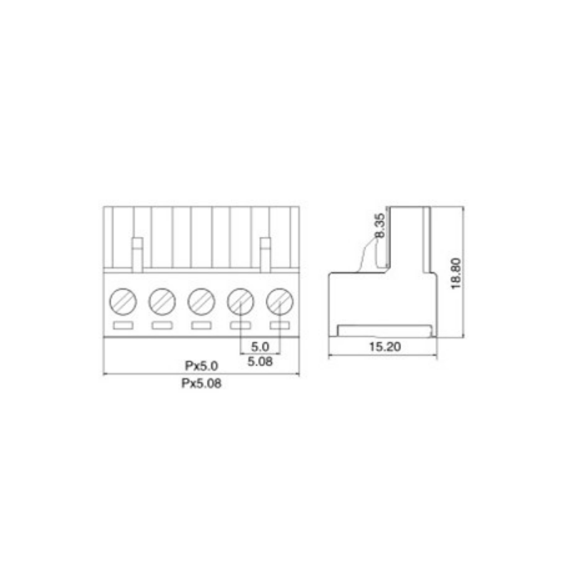 2-polet skrueklemmeblok til industrielle PC'er - 2EDG 5,08 mm