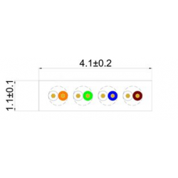 Cat. 6 UTP network cable, slim flat for Gigabit networks