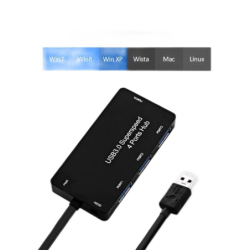 USB Hub super speed - 4 ports - USB 3.0 - 50cm cable windows, MAC OS
