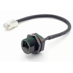 Vandtæt RJ45 chassis-stik, 21 mm gevind - til udendørsbrug