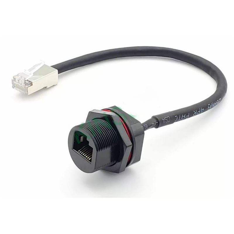 Vandtæt RJ45 chassis-stik, 21 mm gevind - til udendørsbrug