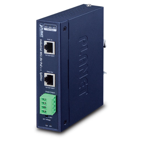 PoE++ splitter med 12VDC/5,8A eller 24VDC/2,2A udgangsspænding