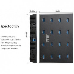 16-ports USB 3.0 HUB god til duplikering af flere lagringsmedier