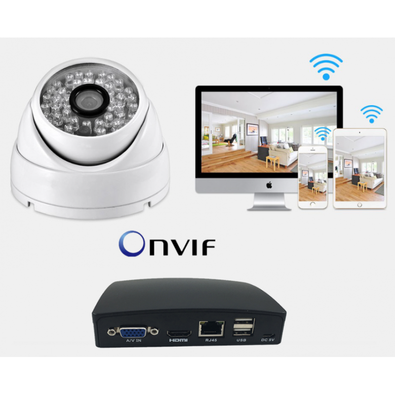 Mini NVR 4CH 5MP til IP-kamera videooptager H.265