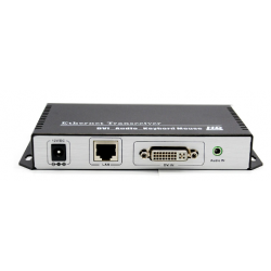 DVI KVM Extender 1080p op til 120m over Cat 6-kabel eller TCP/IP. USB tastatur og mus