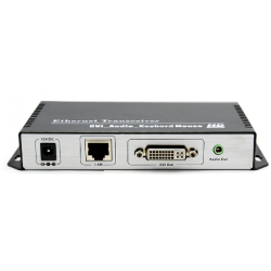 DVI KVM Extender 1080p op til 120m over Cat 6-kabel eller TCP/IP. USB tastatur og mus