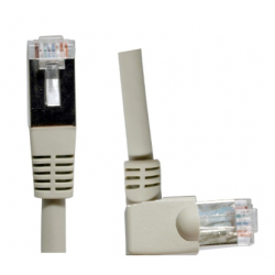 Gråt netværkskabel med 90º venstre vinkelstik, 1,0 meter