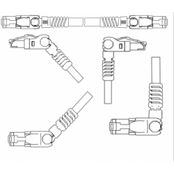 Skærmet patchkabel Cat 6 SSTP. Kan vinkles i 4 retninger