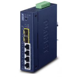 6 porte styret switch 4 x RJ45 10/100/1000 Mbps, 2 x 100/1000 Mbps SFP slot. Redundant ring