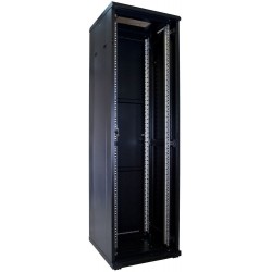 42U Rackskab 60x60cm glaslåge Samlet, Sort