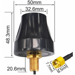 8dBi LTE Omni antenna, 700 - 2700MHz. Center hole mounting. 1.5 meter cable