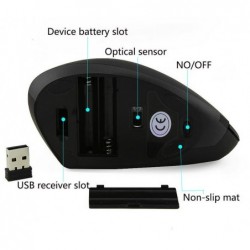 Ergonomisk trådløs mus til venstre hånd 6 knapper USB