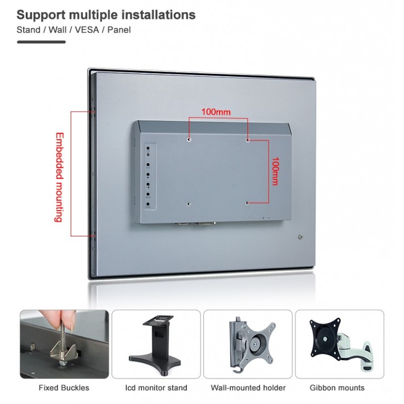 17 IP66 høj nits Touch Monitor med PCAP Touch og HDMI/VGA/DVI videoporte