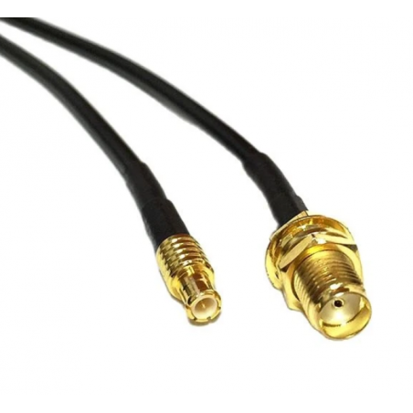 Konverter MCX han til SMA hun med 15 cm kabel | 50 ohm impedans