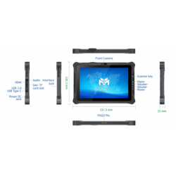 Rugged IP65 Industrial Tablet with Intel i5, Windows 11, Front & Rear Camera, NXP, NFC, WLAN & Bluetooth