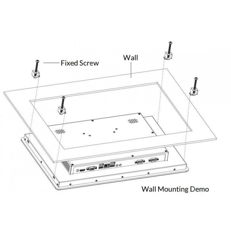 15,6" TFT panel PC I3, 1000nits, Høj lysstyrke til brug i sollys, Touch, RS232/422/485