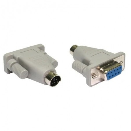 SUBD DB9 hun stik til MINI DIN6 hanstik, PS2 han adapter