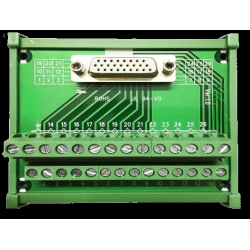DB26 26-benet han-hun-adapter PCB-signaler Terminal Breakout DIN-skinne DB26-M7