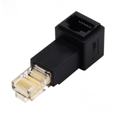 90° nedadvinklet RJ45-adapter til FTP/STP/UTP-netværkskabler