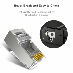 RJ45-stik kat. 6 STP 1,2 mm | Nikkel & Guldbelagt