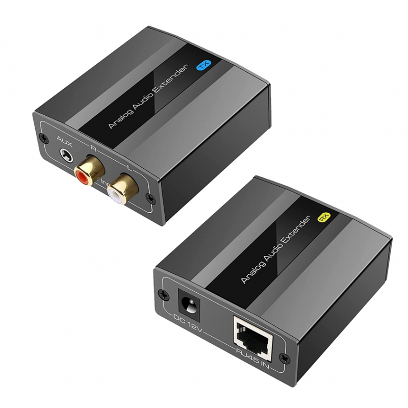 Lang rækkevidde Audio Extender: RJ45, RCA/3,5 mm, Point-to-Point op til 450M