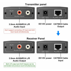Lang rækkevidde Audio Extender: RJ45, RCA/3,5 mm, Point-to-Point op til 450M