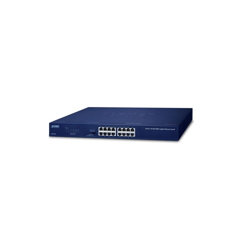 16-Port Gigabit Unmanaged Ethernet Switch med Rack Mount
