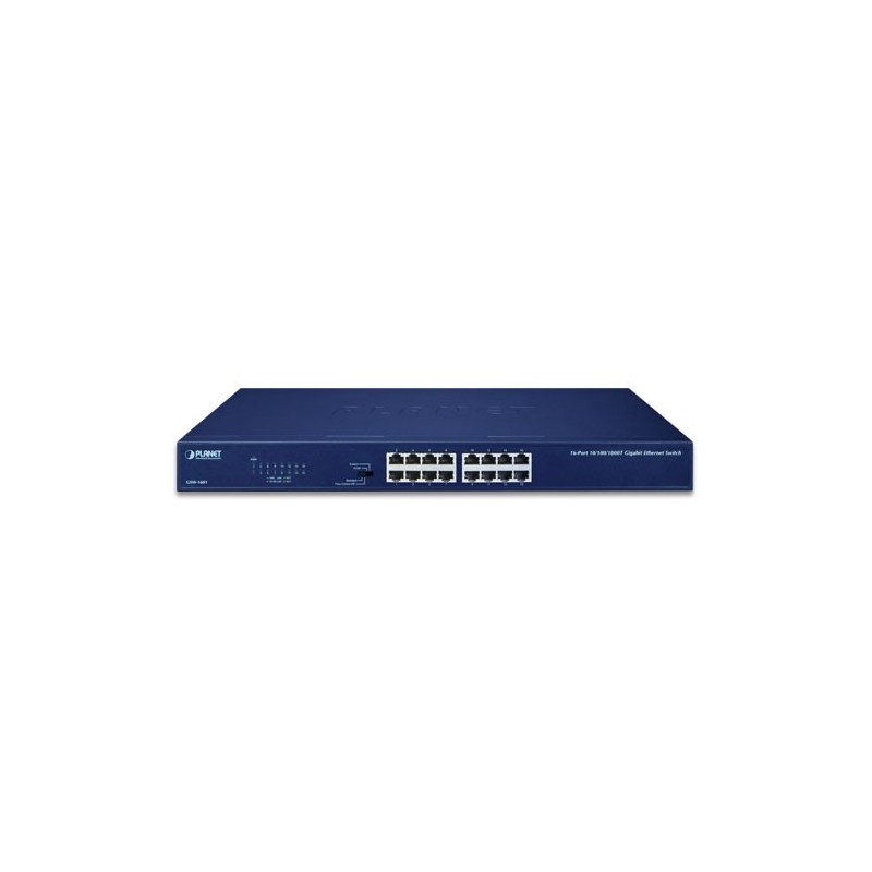 16-Port Gigabit Unmanaged Ethernet Switch med Rack Mount