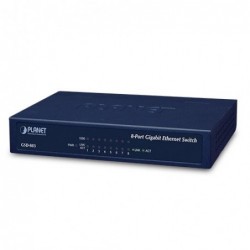 8 port gigabit switch med PoE, 5Vdc forsyning