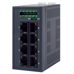 8 ports 10/100Mbit RJ45 switch, DIN, IP50 - Unmanaged, 9-48VDC