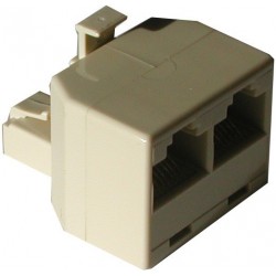 RJ11 splitteradapter - 1 han til 2 hunforbindelser