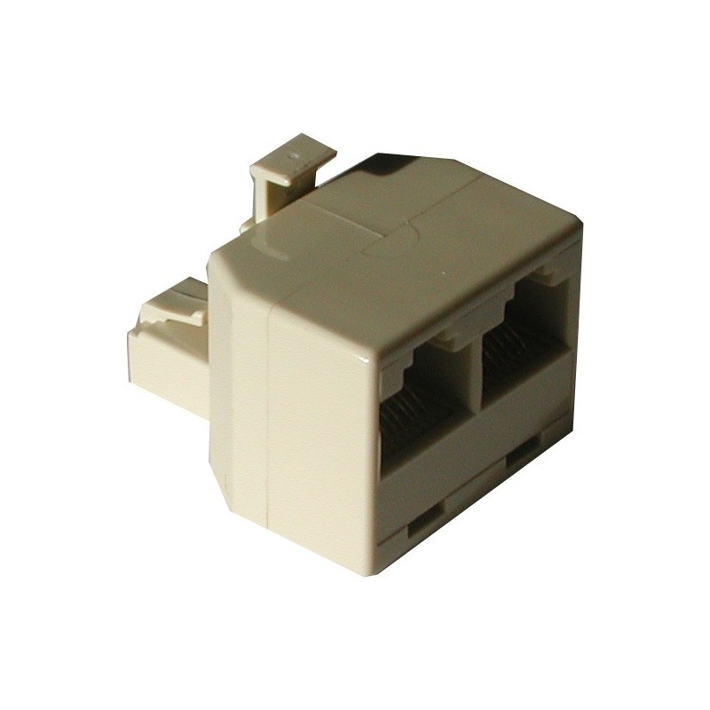 RJ11 splitteradapter - 1 han til 2 hunforbindelser