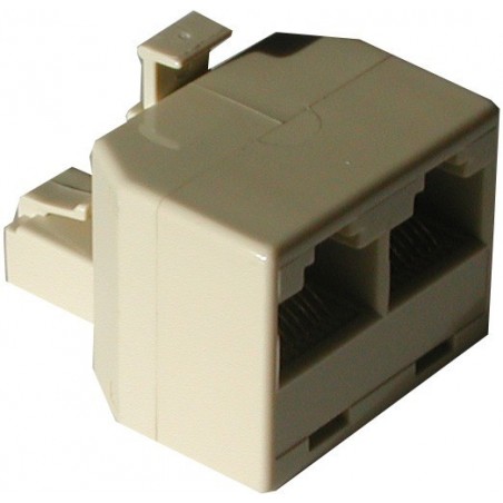 RJ11 splitteradapter - 1 han til 2 hunforbindelser