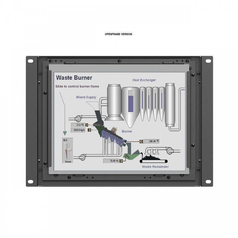 Panel mount Open Frame 9,7" TFT Touch skærm HDMI, VGA, DVI, Composite 4:3