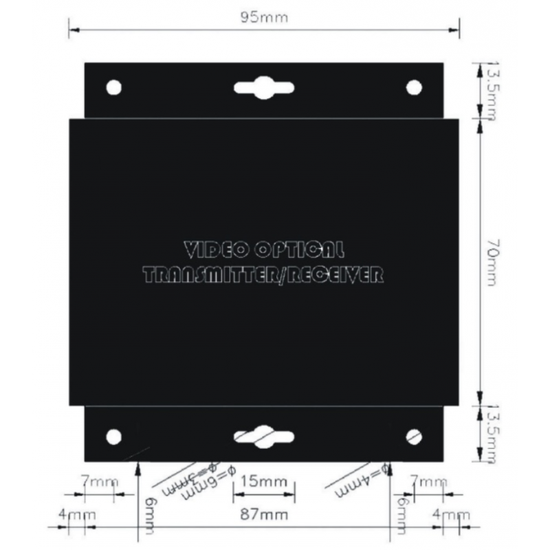 RS485 single-mode fibermodtagermodul - 1-kanals dupleks, 20 km rækkevidde
